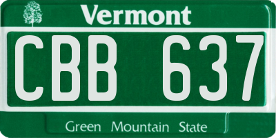 VT license plate CBB637