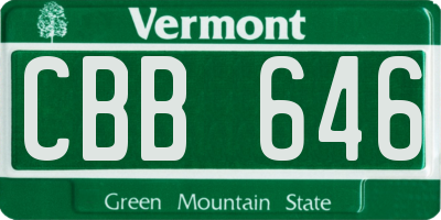 VT license plate CBB646