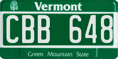 VT license plate CBB648