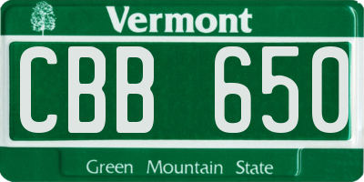 VT license plate CBB650