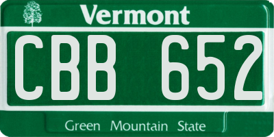 VT license plate CBB652