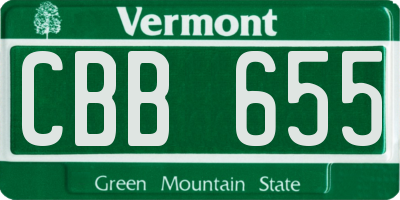 VT license plate CBB655