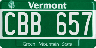 VT license plate CBB657