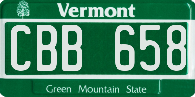 VT license plate CBB658