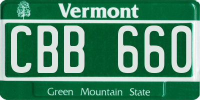 VT license plate CBB660