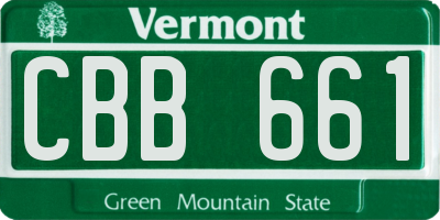 VT license plate CBB661