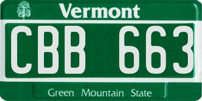 VT license plate CBB663