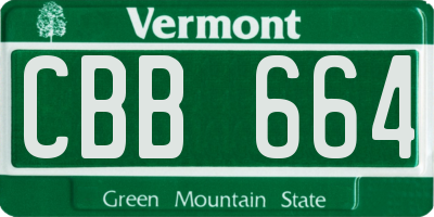 VT license plate CBB664