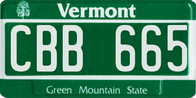 VT license plate CBB665