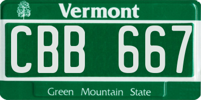 VT license plate CBB667