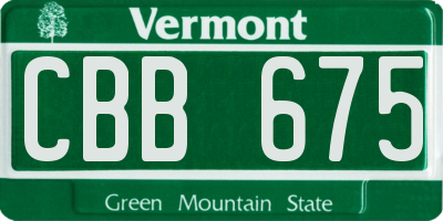 VT license plate CBB675