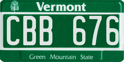 VT license plate CBB676