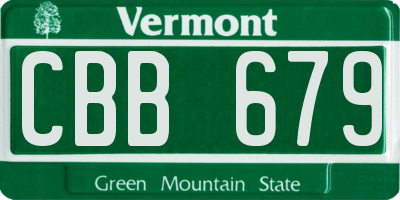 VT license plate CBB679