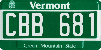 VT license plate CBB681