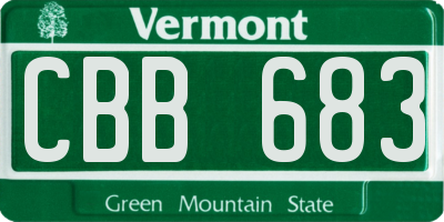 VT license plate CBB683