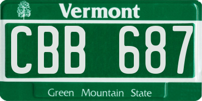 VT license plate CBB687