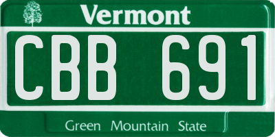 VT license plate CBB691
