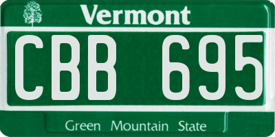 VT license plate CBB695