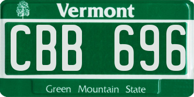 VT license plate CBB696