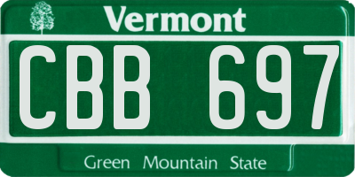 VT license plate CBB697
