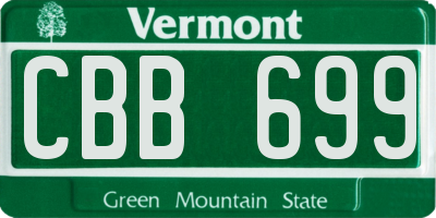 VT license plate CBB699
