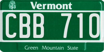 VT license plate CBB710