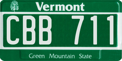 VT license plate CBB711