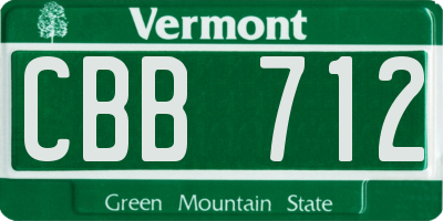 VT license plate CBB712