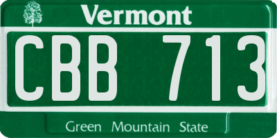 VT license plate CBB713