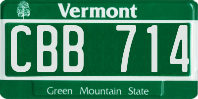 VT license plate CBB714