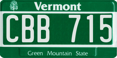 VT license plate CBB715