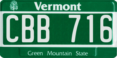 VT license plate CBB716