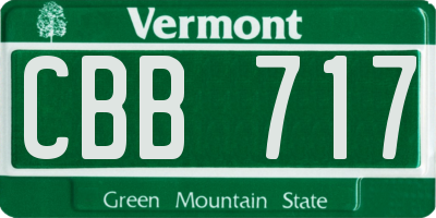 VT license plate CBB717