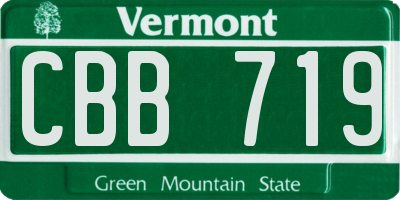 VT license plate CBB719