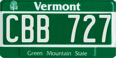 VT license plate CBB727