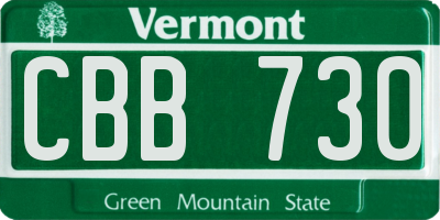 VT license plate CBB730