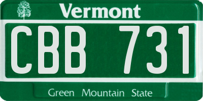 VT license plate CBB731
