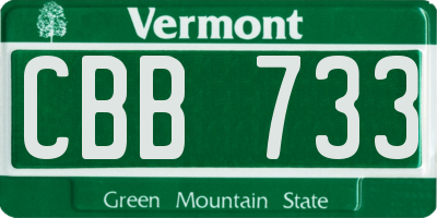 VT license plate CBB733