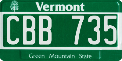 VT license plate CBB735