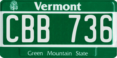 VT license plate CBB736
