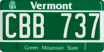 VT license plate CBB737