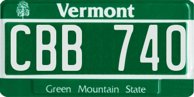 VT license plate CBB740