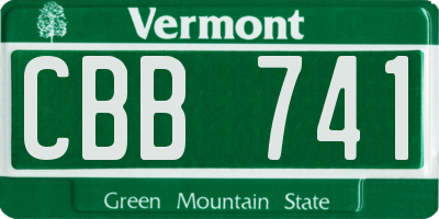 VT license plate CBB741