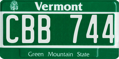 VT license plate CBB744