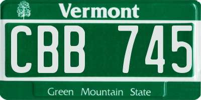 VT license plate CBB745