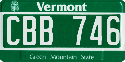VT license plate CBB746