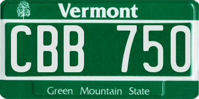 VT license plate CBB750