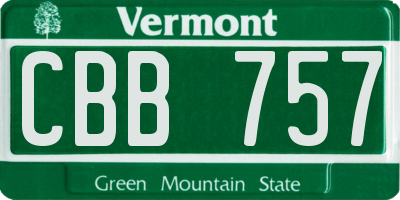 VT license plate CBB757