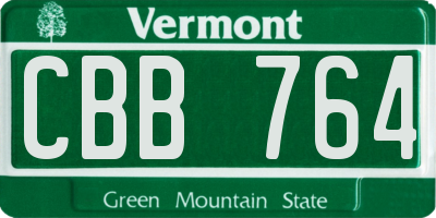 VT license plate CBB764