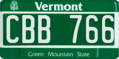 VT license plate CBB766
